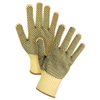 Gants tricot&eacute;s deux c&ocirc;t&eacute;s, sans couture, &agrave; pois, Taille Grand/9, Calibre 7, Rev&ecirc;tement PVC, Enveloppe en Kevlar, ASTM ANSI niveau A2/EN 388 niveau 3 Seaboard Timber Mart