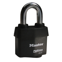 Cadenas Pro-Series Weather Tough, Noir, Cl&eacute;s diff&eacute;rentes, Acier lamin&eacute;, Largeur de 2-5/8" Seaboard Timber Mart