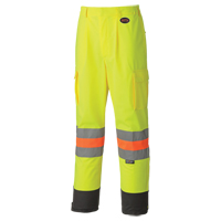6009 Breathable Traffic Safety Pants, Polyester, X-Small, High Visibility Lime-Yellow Seaboard Timber Mart