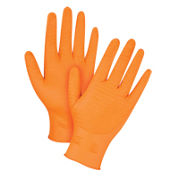 Gants de poids lourd Gripper, Grand, Nitrile, 7 mils, Sans poudre, Orange Seaboard Timber Mart