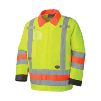 6037 Traffic Control Waterproof Safety Jacket, Polyester, High Visibility Lime-Yellow, X-Small Seaboard Timber Mart