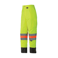6039 Traffic Control Waterproof Safety Pant, Polyester, X-Small, High Visibility Lime-Yellow Seaboard Timber Mart