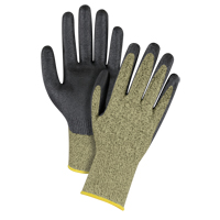 Gants &eacute;lastiques sans coutures r&eacute;sistants &agrave; la coupe noir & jaune, Taille 2T-Grand/11, Calibre 13, Rev&ecirc;tement Mousse de nitrile, Enveloppe en Aramide, ASTM ANSI niveau A6 Seaboard Timber Mart