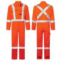 UltraSoft&reg; 7 oz. High-Visibility Deluxe Coveralls, Size 46, Orange Seaboard Timber Mart