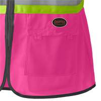 139PK Women's Safety Vest, Pink, X-Small, Polyester Seaboard Timber Mart