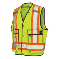 Veste de s&eacute;curit&eacute; pour arpenteur, Jaune lime haute visibilit&eacute;, T-Grand, Polyester Seaboard Timber Mart