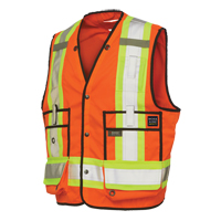 Veste de s&eacute;curit&eacute; pour arpenteur, Orange haute visibilit&eacute;, Grand, Polyester Seaboard Timber Mart