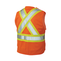 Veste de s&eacute;curit&eacute; d&eacute;tachable en cinq points, Orange haute visibilit&eacute;, Grand/T-Grand, Polyester Seaboard Timber Mart