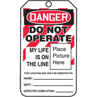 Do Not Operate Danger Lockout Tagout Tags, Cardstock, 3-1/4" W x 5-3/4" H, English Seaboard Timber Mart
