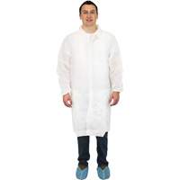 Lab Coat, Polypropylene, White, Medium Seaboard Timber Mart