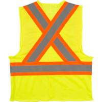 Traffic Safety Vest, High Visibility Lime-Yellow, Medium, Polyester Seaboard Timber Mart