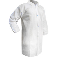 Disposable Lab Coat, Polypropylene, White, Medium Seaboard Timber Mart
