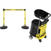 PLUS Barrier Post Cart Kit with Tray, 75' L, Metal, Yellow Seaboard Timber Mart