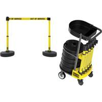 PLUS Barrier Post Cart Kit with Tray, 75' L, Metal, Yellow Seaboard Timber Mart