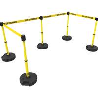PLUS Barrier Post Set X5, Plastic, 42" H, Yellow Tape, 15' Tape Length Seaboard Timber Mart