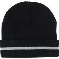 Knit Hat with Silver Reflective Stripe, One Size, Black Seaboard Timber Mart