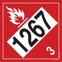 1267 Petroleum Crude Oil Flammable Liquid TDG Placard, Adhesive Vinyl Seaboard Timber Mart
