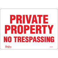"Private Property" Sign, 7" x 10", Vinyl, English Seaboard Timber Mart
