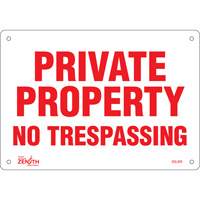 "Private Property" Sign, 7" x 10", Aluminum, English Seaboard Timber Mart
