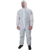 Hooded Coveralls, Medium, White, Polypropylene Seaboard Timber Mart