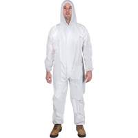 Hooded Coveralls, Medium, White, SMS Seaboard Timber Mart