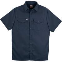 Twill Short-Sleeved Work Shirt with Snap, Men's, Small, Navy Blue Seaboard Timber Mart