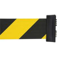 Wall Mount Barrier with Magnetic Tape, Steel, Screw Mount, 7', Black and Yellow Tape Seaboard Timber Mart