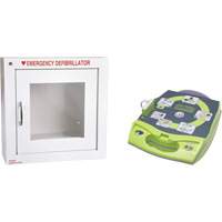 AED Plus&reg; Defibrillator with Alarmed Flush Wall Cabinet, Automatic, English, Class 4 Seaboard Timber Mart