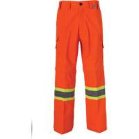 Pantalons de mineur ventil&eacute;s haute visibilit&eacute; toutes saisons, Poly-coton, 28, Orange haute visibilit&eacute; Seaboard Timber Mart