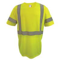 Chemise de s&eacute;curit&eacute; &agrave; manches courtes, Polyester, 2T-Grand, Jaune lime haute visibilit&eacute; Seaboard Timber Mart
