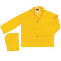 Imperm&eacute;able de s&eacute;rie classique avec capuchon amovible, Polyester/PVC, Grand, Jaune Seaboard Timber Mart