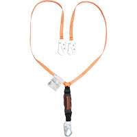 Titan Shock-Absorbing Lanyard, 6', Locking Snap Hook Center, Locking Snap Hook Leg Ends, Polyester Seaboard Timber Mart