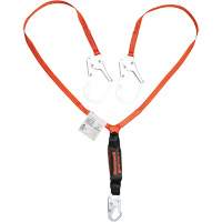 Titan Shock-Absorbing Lanyard, 6', Locking Rebar Hook Center, Locking Snap Hook Leg Ends, Polyester Seaboard Timber Mart