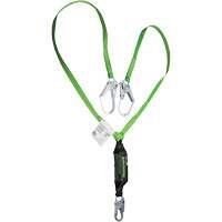 Miller&reg; HP Shock-Absorbing Lanyard, 6', Locking Rebar Hook Center, Locking Snap Hook Leg Ends, Polyester Seaboard Timber Mart