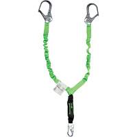 Miller&reg; StretchStop&reg; Shock-Absorbing Lanyard, 6', Scaffold Hook Center, Locking Snap Hook Leg Ends, Polyester Seaboard Timber Mart