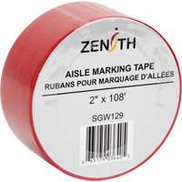 Aisle Marking Tape, 2" x 108', PVC, Red Seaboard Timber Mart