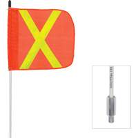 Safety Whip&reg; Non-Powered Heavy-Duty Fibreglass Whip, Threaded Mount, 6' High, Orange with Reflective Seaboard Timber Mart