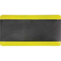 Anti-Fatigue Matting, Diamond, 1-2/3' x 3-1/4' x 3/4", Black/Yellow, Polyurethane Seaboard Timber Mart