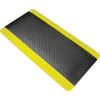 Anti-Fatigue Matting, Diamond, 1-2/3' x 3-1/4' x 3/4", Black/Yellow, Polyurethane Seaboard Timber Mart
