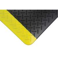 Anti-Fatigue Matting, Diamond, 1-2/3' x 3-1/4' x 3/4", Black/Yellow, Polyurethane Seaboard Timber Mart