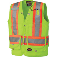 6696 Veste de s&eacute;curit&eacute; pour arpenteur, Jaune lime haute visibilit&eacute;, Petit, Polyester Seaboard Timber Mart