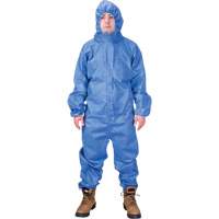 Hooded Coveralls, Medium, Blue, SMS Seaboard Timber Mart