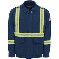 Men's Lined Bomber Jacket with Reflective Trim, Small, Navy Blue, 29 cal/cm² Seaboard Timber Mart