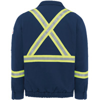 Men's Lined Bomber Jacket with Reflective Trim, Small, Navy Blue, 29 cal/cm² Seaboard Timber Mart