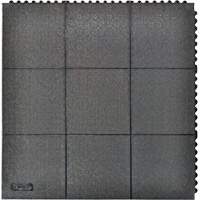 Cushion-Ease&reg; Interlocking Anti-Fatigue Mat, Pebbled, 3' x 3' x 3/4", Black, Natural Rubber Seaboard Timber Mart