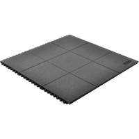 Cushion-Ease&reg; Interlocking Anti-Fatigue Mat, Pebbled, 3' x 3' x 3/4", Black, Natural Rubber Seaboard Timber Mart