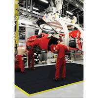 Cushion-Ease&reg; Interlocking Anti-Fatigue Mat, Pebbled, 3' x 3' x 3/4", Black, Natural Rubber Seaboard Timber Mart