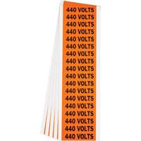 "440 Volts" Conduit & Voltage Labels, 1/2" x 2-1/4", Cloth/Vinyl, English Seaboard Timber Mart