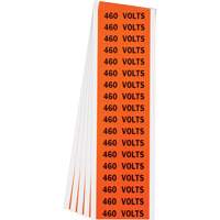 "460 Volts" Conduit & Voltage Labels, 1/2" x 2-1/4", Cloth/Vinyl, English Seaboard Timber Mart