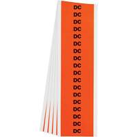 "DC" Conduit & Voltage Labels, 1/2" x 2-1/4", Cloth/Vinyl, English Seaboard Timber Mart